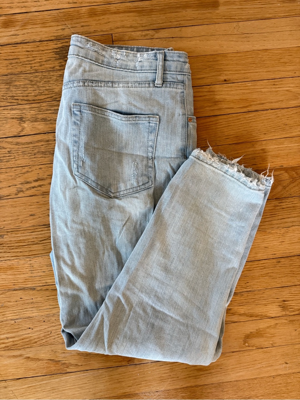 wild fable Light Wash Frayed Hem Ankle Jeans